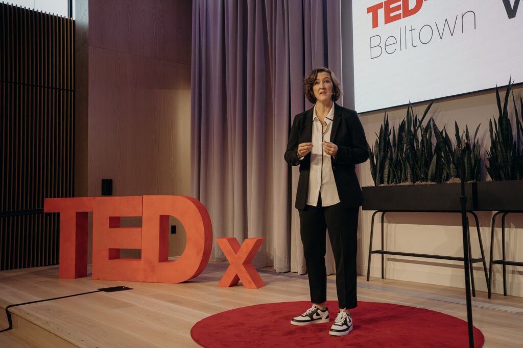 Meagan O'Nan speaking at TEDx