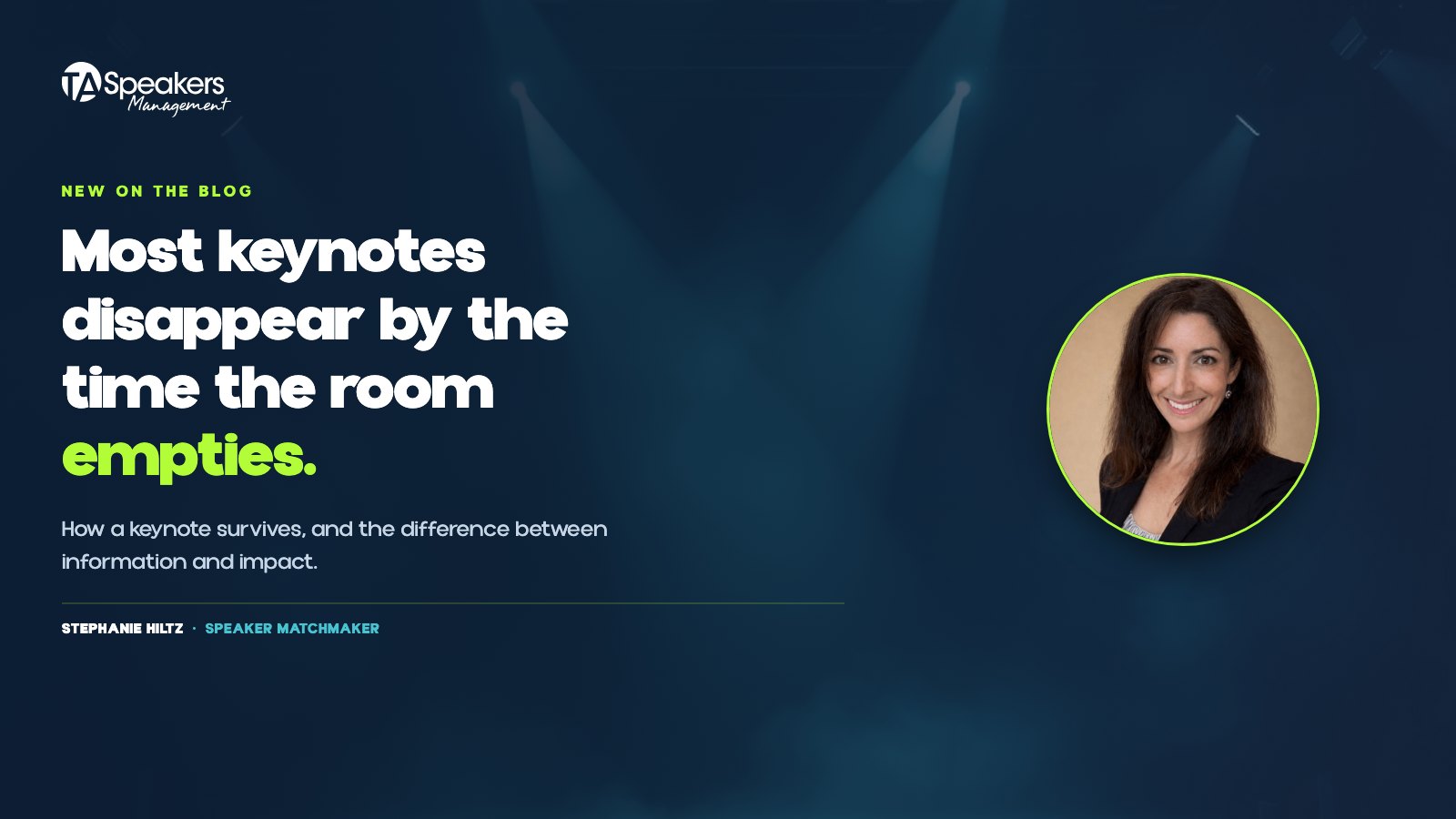 Stephanie Hiltz, Speaker Matchmaker at TA Speakers Management