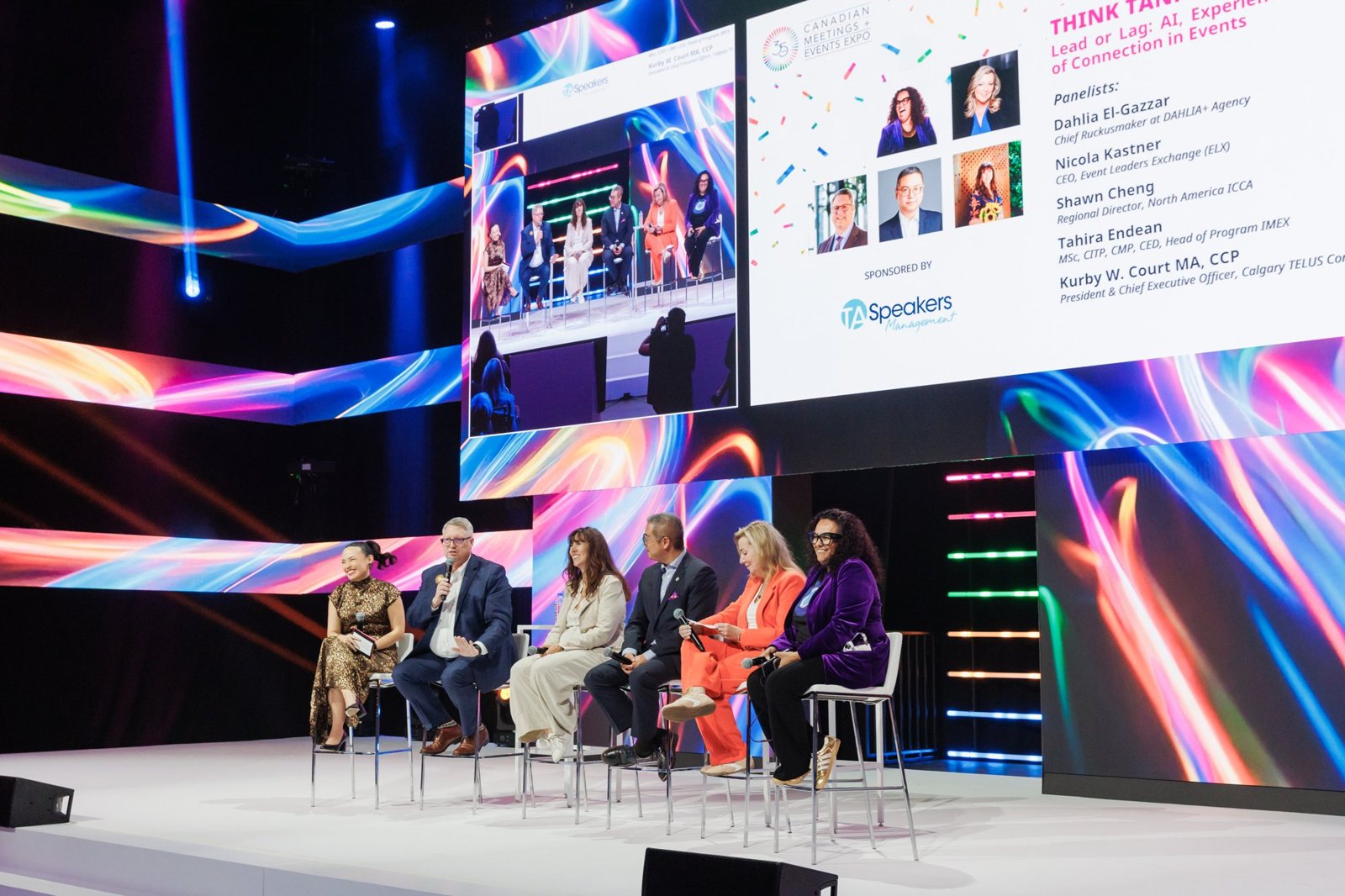 CMEE 2026: a full stage of panellists after the TA sponsored Think Tank (photo: Event Imaging)